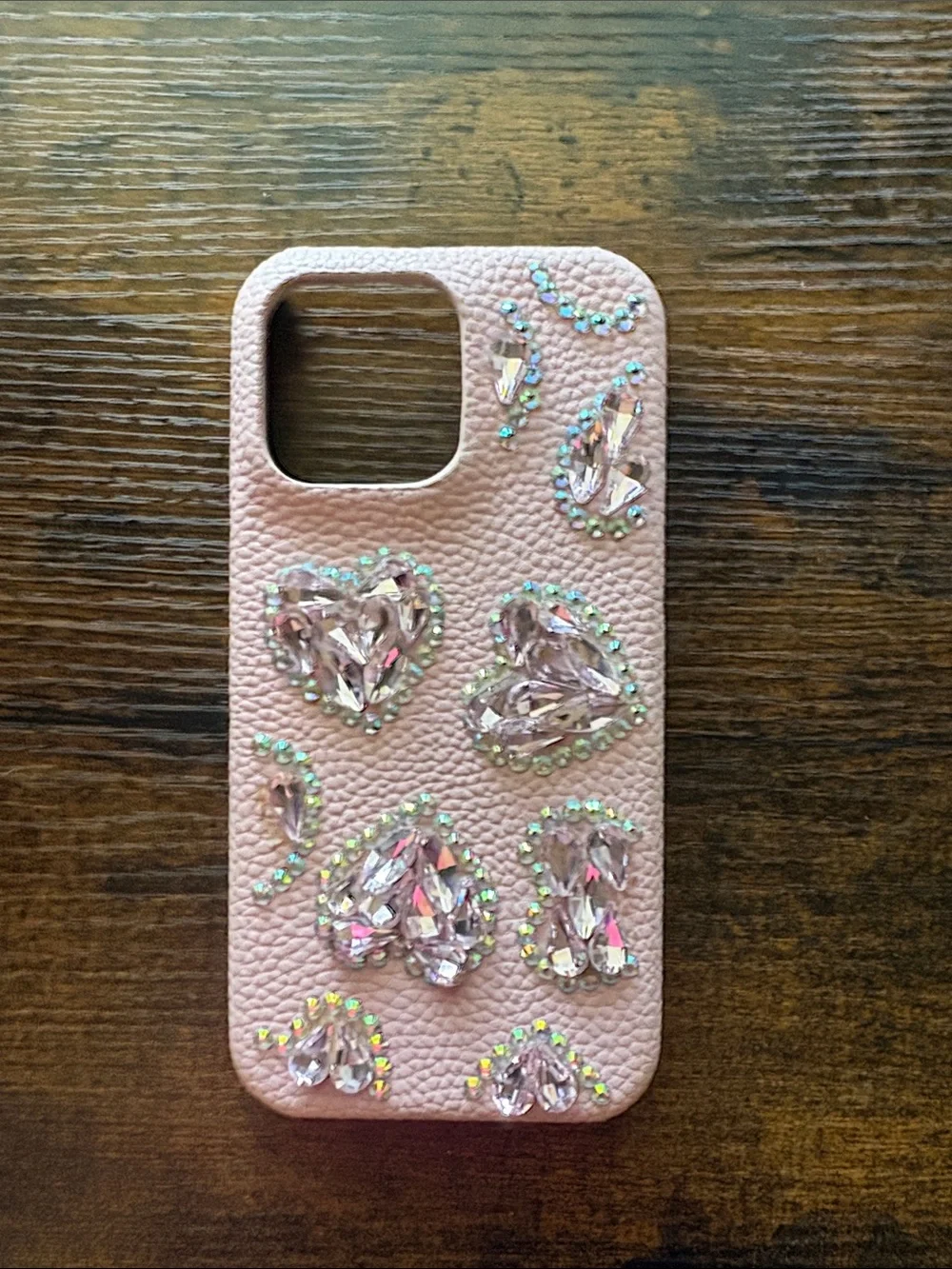 Pink Crystal Heart Phone Case - Unbranded